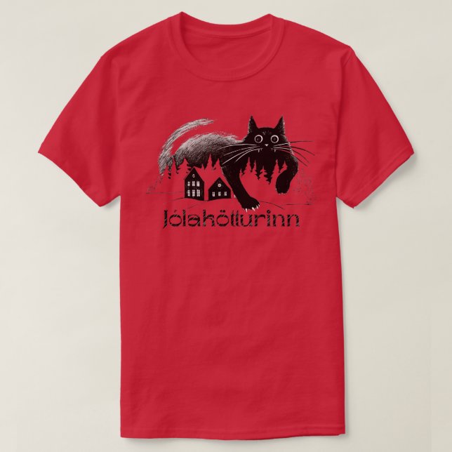 T-shirt Jlaktturinn Le chat Yule (Design devant)