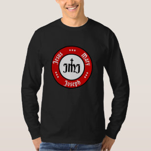T-shirt JMJ : Jésus, Marie, Joseph Logo (Rouge)