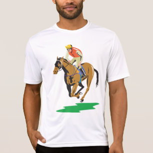 T-shirt Jockey de course de chevaux au galop