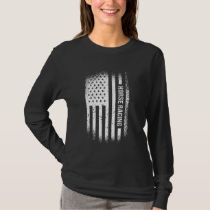 T-shirt Jockey Drapeau US Course de Chevaux