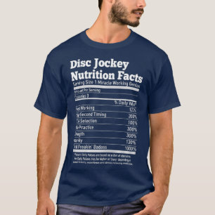 T-shirt Jockey Jockey Femme Faits nutritionnels DJ amusant