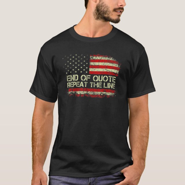 T-shirt Joe Fin De Citation Répéter La Ligne Drapeau Améri (Devant)