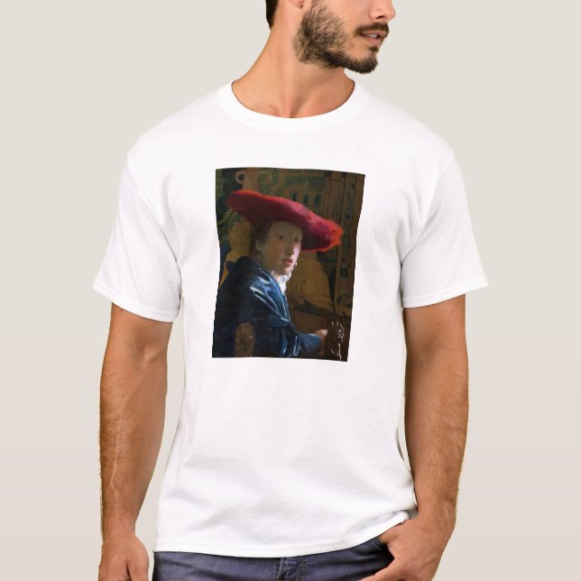 T-shirt Johannes Vermeer - Fille avec un Casquette rouge (Devant)