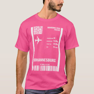 T-shirt Johannesburg Afrique du Sud Passe d'embarquement A