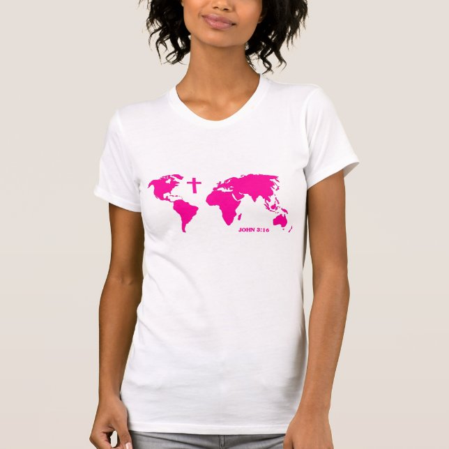 T-shirt John 3:16 Rose (Devant)