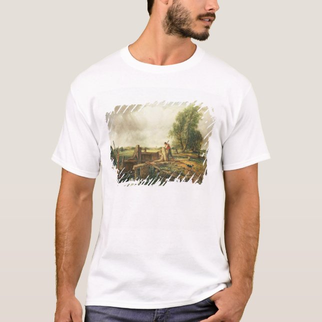 T-shirt John Constable | un bateau passant une serrure (Devant)