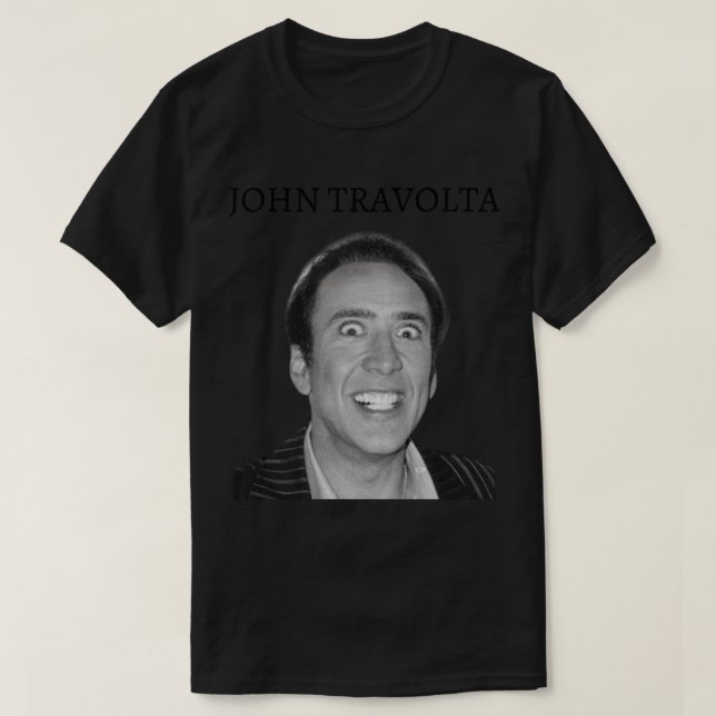 T-shirt john travolta nicolas chemise à cage FUNNY MEME (Design devant)