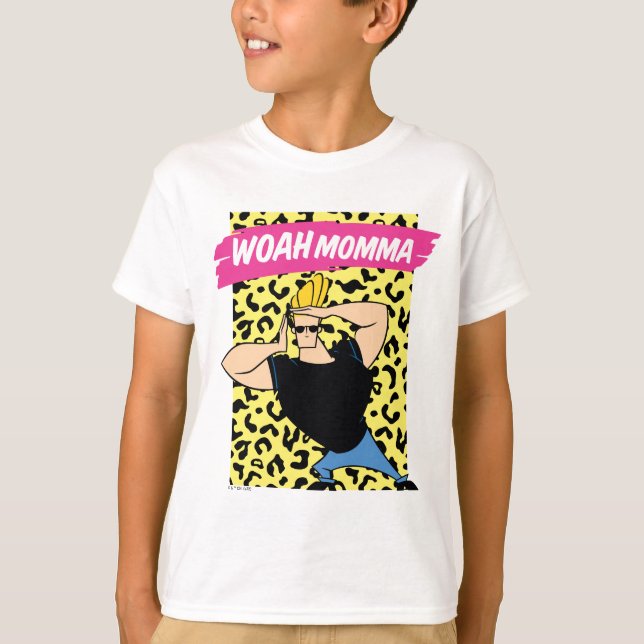 T-shirt Johnny Bravo - Woah Momma (Devant)
