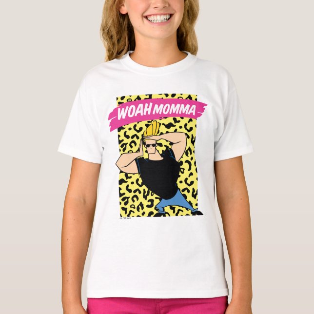 T-shirt Johnny Bravo - Woah Momma (Devant)