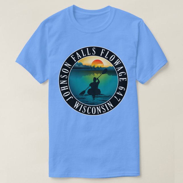T-shirt Johnson Falls Flowage 647 Wisconsin Kayaking (Design devant)