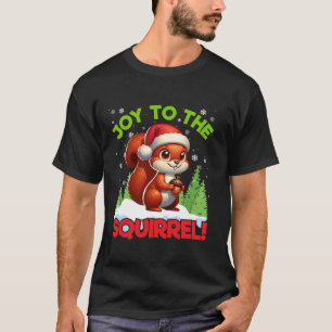 T-shirt Joie à l'écureuil Noël Santa Hat Lights Aco
