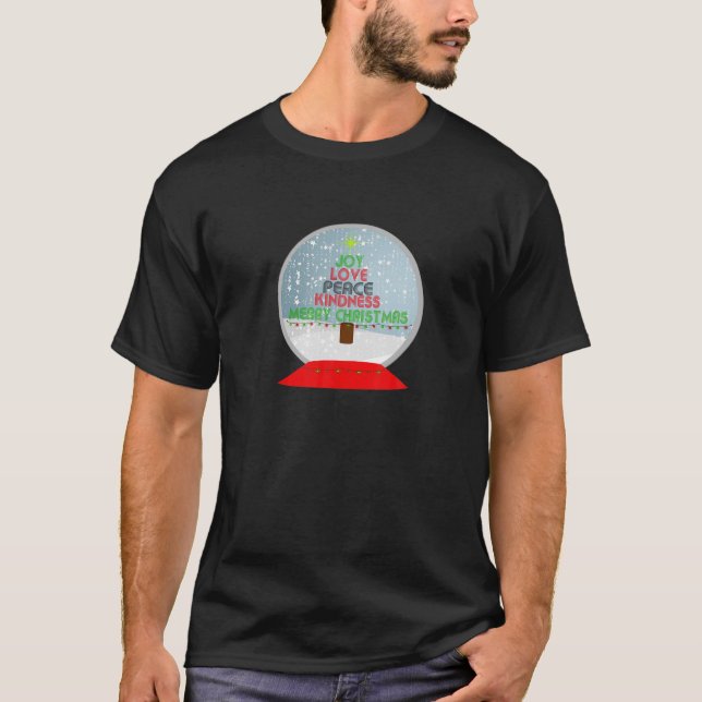 T-shirt Joie, Amour Peace Kindness Tree, Arbre de Noël, Sn (Devant)