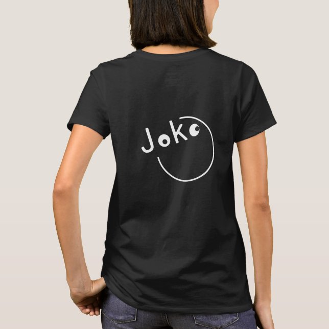 T-shirt Joie Bonjour Déplacer Blanc Fun Typographie Visage (Dos)