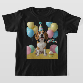 T-shirt Joie d'anniversaire avec mon Beagle