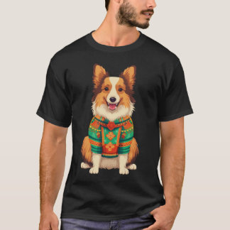 T-shirt Joie de chiot dans le pull festif