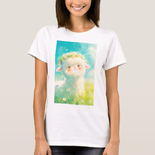 T-shirt Joie de la couronne de fleurs d'alpaga