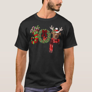 T-shirt Joie de Noël Pitbull Renne Noël Drôle