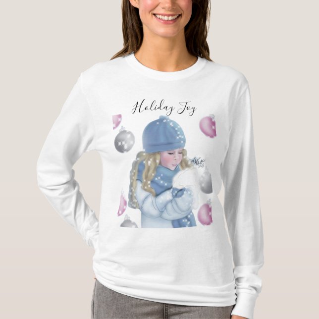 T-shirt "Joie de vacances" (longue chemise de douille de (Devant)