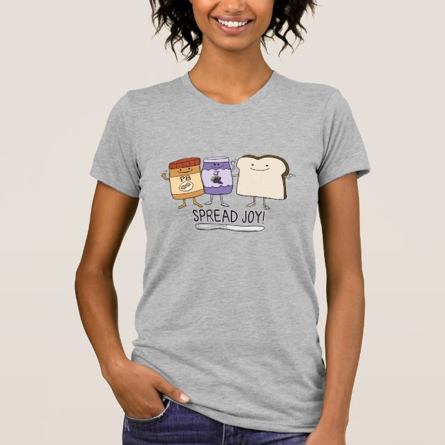 T-shirt Joie mignonne de diffusion de beurre d'arachide et (Devant)