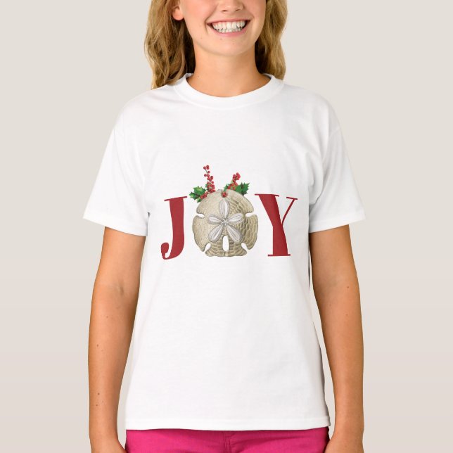 T-shirt Joie Noël Sable Dollar Holly Berries Côte (Devant)