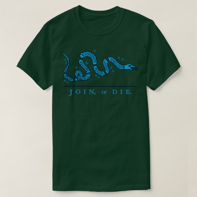 T-shirt Joindre ou mourir en bleu (Design devant)