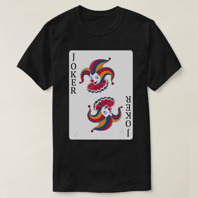 T-shirt Joker Playing Card, Funny Prankster Comédien Joker (Design devant)