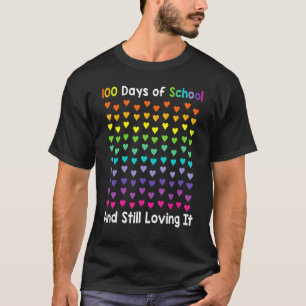 T-shirt Joli 100 Jours D'École Et Toujours L'Aimer Coeurs