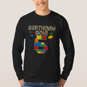 T-shirt Joli 6ème Anniversaire  6 Ans Garçons Construction