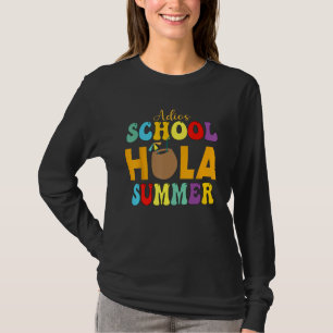 T-shirt Joli Adios École Hola Été mignon Design Groovy