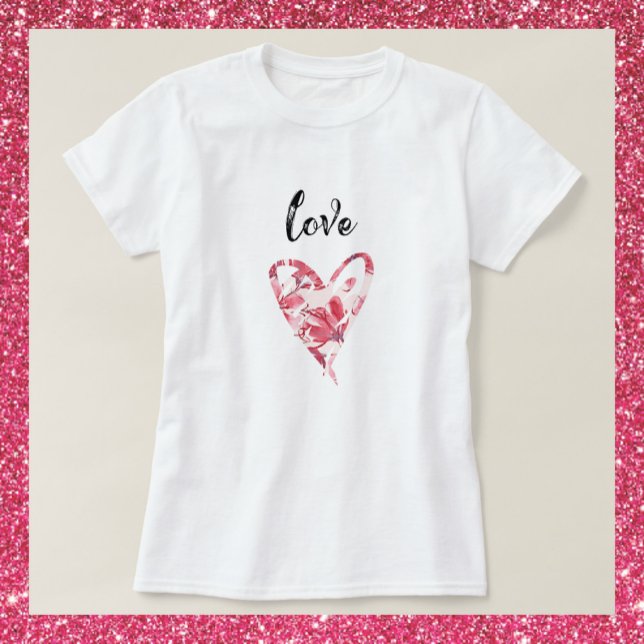 T-shirt Joli amour coeur floral (Créateur téléchargé)