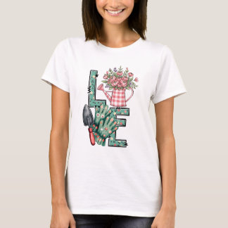 T-shirt Joli amour jardinage mot art
