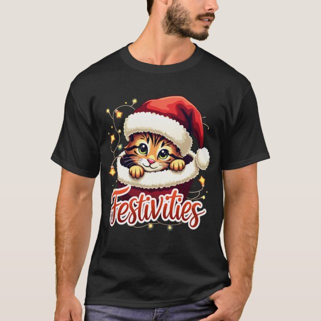 T-shirt Joli animal de compagnie de Noël - Reindeer et San (Devant)