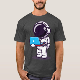 T-shirt Joli astronaute travaillant sur un ordinateur port