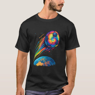 T-shirt Joli ballon de football Tie Dye arc-en-ciel Footba