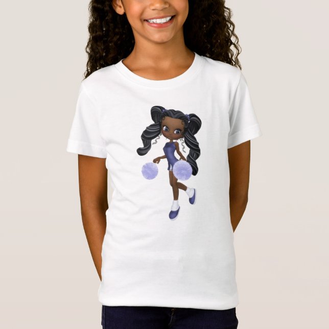 T-Shirt Joli bébé de pom-pom girl d'Afro-américain - (Devant)