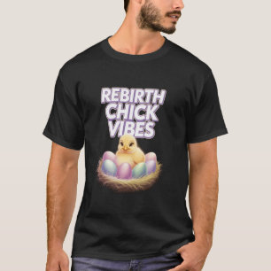 T-shirt Joli bébé poussin avec fleurs printanières œufs et