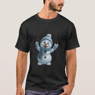 T-shirt Joli bonhomme de neige avec écharpe bleue – Noël a