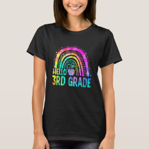 T-shirt Joli Bonjour 3e Grade Rainbow Tie Dye Retour À L'É