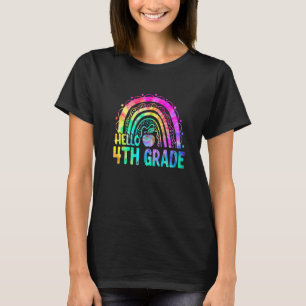 T-shirt Joli Bonjour 4ème Grade Rainbow Tie Dye Retour À L