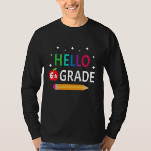 T-shirt Joli Bonjour Sixième 6e Rentree Des Classes Gi