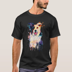 T-shirt Joli Bordure Collie Chien Chien Chien Chien Chien