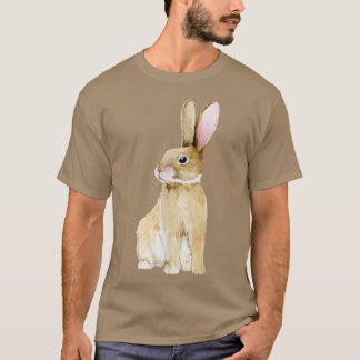 T-shirt Joli Bunny coloré Visage Tie Tee Lunettes Rabbit E