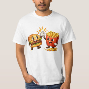 T-shirt Joli Burger et Frites High Five Art Kawaii