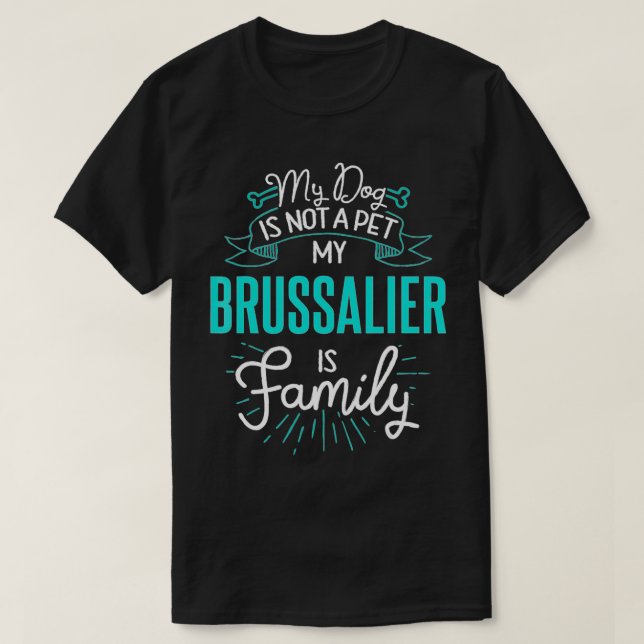 T-shirt Joli cadeau de chien de famille Brussalier pour fe (Design devant)