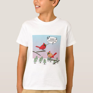 T-shirt Joli Cardinal Rouge chanter Joyeux Noël