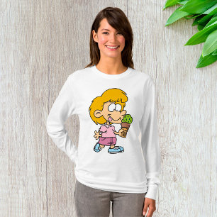 T-shirt Joli Cartoon Enfant Manger Ice Cream Cone