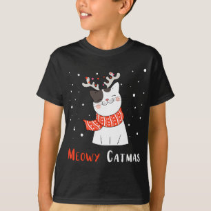 T-shirt Joli Catmas Reindeer Noël Chat Kitten Lover Xm