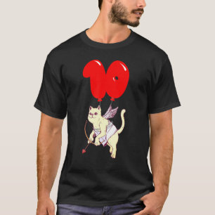 T-shirt Joli Chat Ange 10ème Anniversaire Fête de Ballons 