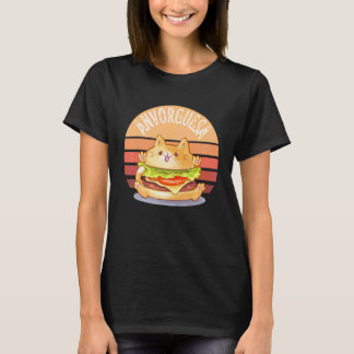 T-shirt Joli Chat Anvorguesa Meme Burger Hamburger Kitty