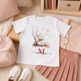 T-Shirt Joli Chat avec des Cœurs Enfants Rentrée Scolaire